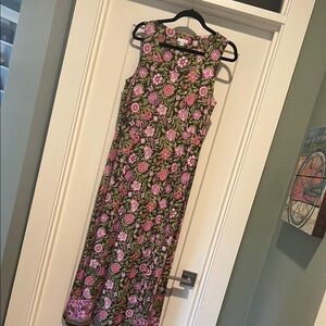 J. Jill Pink and Green maxi sun dress, medium